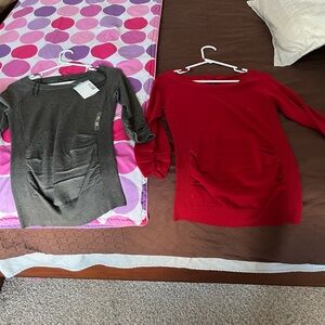 Metaphor Red and Gray Women's Sweater Duo